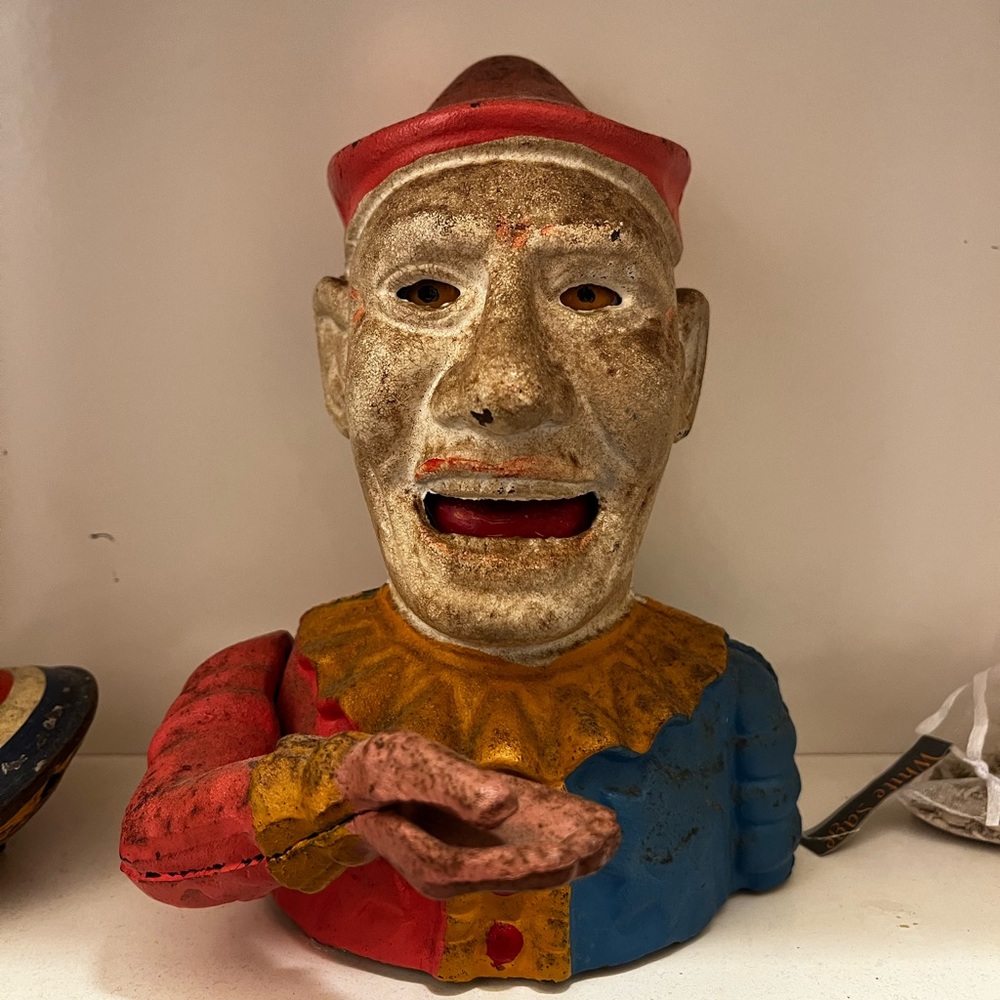 Antique Cast Iron Humpty Dumpy Bank Clown/Jester